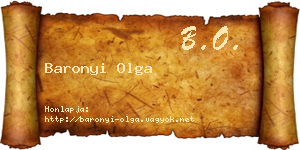 Baronyi Olga névjegykártya